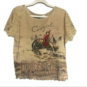 COPY - Cowgirl Wild Western Cotton Top Large
